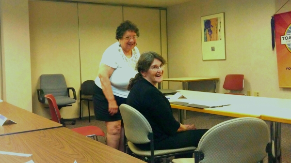 Ardys Serpette and Roberta Preston, Toastmasters mentor and mentee at Four Seasons Toastmasters